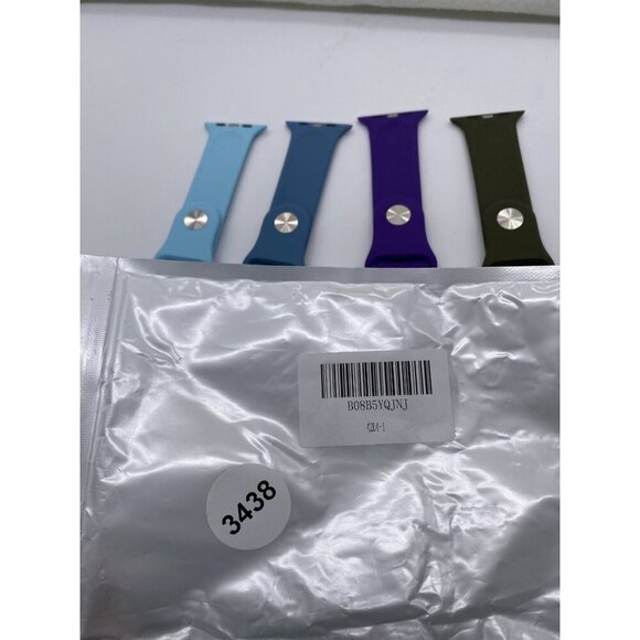 Watch Sports Silicone Bands 42mm 4-Pack Mixed Colors M/L Pin-Tuck Closure - Picture 3 of 5